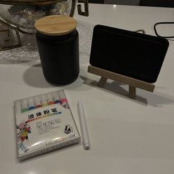 Canvas Bamboo Cup Liquid Chalk Set With Markers Sign Chalk Set