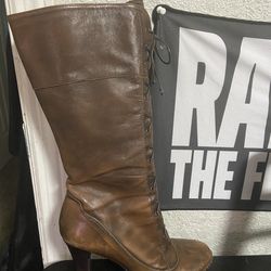 Leather Zip Up Boots