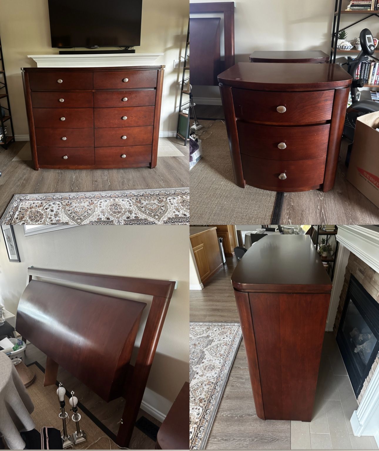 Macy’s Cherry Wood 4 Piece Bedroom Set (King)