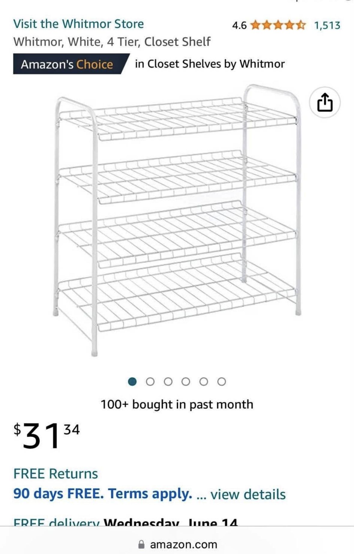 White or, White, 4 Tier, Closet Shelf , great condition, ready for new home, clean - OBO