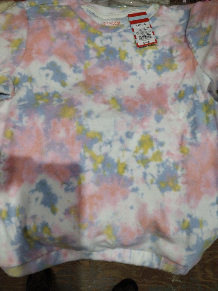 Girls Large Size 10-12 Warm Tie Dye Long Sleeve Sweatshirt Buy One Get One Free