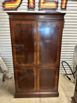 Adjustable Wood Entertainment Armoire Cabinet