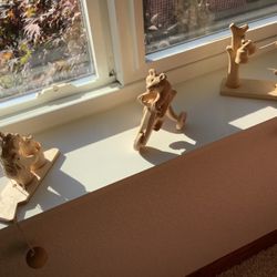 3 Carved  Russian Wooden Toys