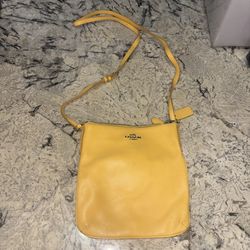 Coach Yellow Crossbody Bag Leather 36063