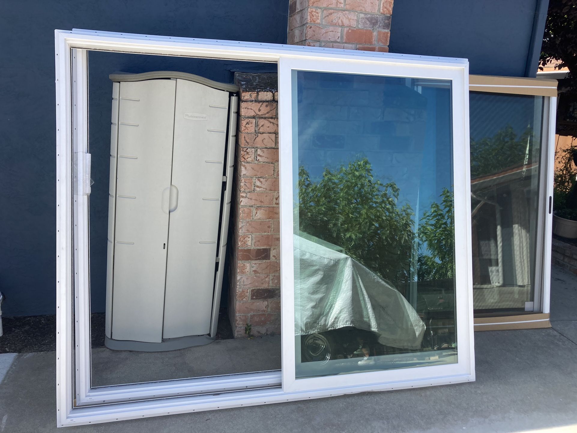 2 Milgard Glass Sliding Doors W/ Sliding Screen Doors
