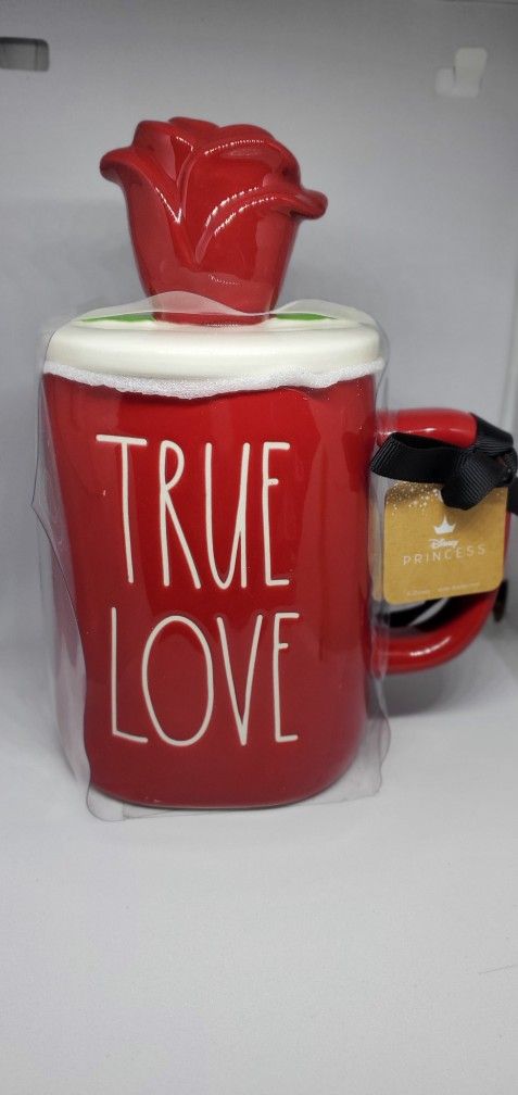 Disney Rae Dunn True Love Mug With Rose Topper