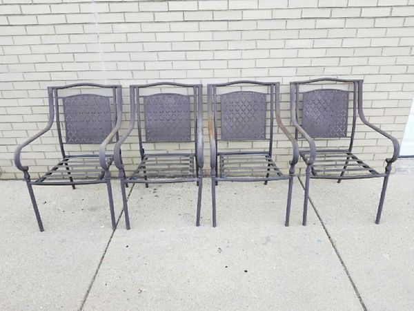 4 Patio Steel Chairs No Cushions For In Northlake Il Offerup