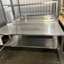 1500lbs Capacity Welded Stainless Steel Work Bench Prep Table Work Table For Factory Warehouse Lab Kitchen Workshop 