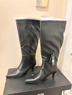 BRANDNEW Madden NYC Women's Faux Leather Knee High Boots with Kitten Heel, Wide Calf  $15.00 CASH ONLY
