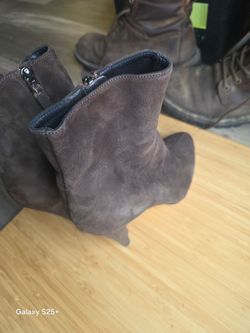 Prada Suede Ankle Boots with Side Zipper