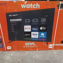 65" Screen Led Smart 4k By Onn With Roku Streaming.  Endless Entertainment 