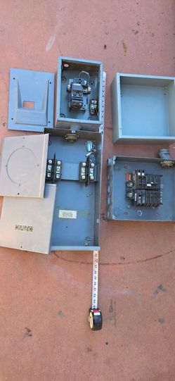 Electrical Panel Box Lot with Breakers