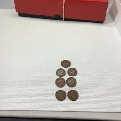 Lot of 7 all different date Indian Head cents all high grade Full liberty coins nice lot!!~(IVID#1442//OFRUP)