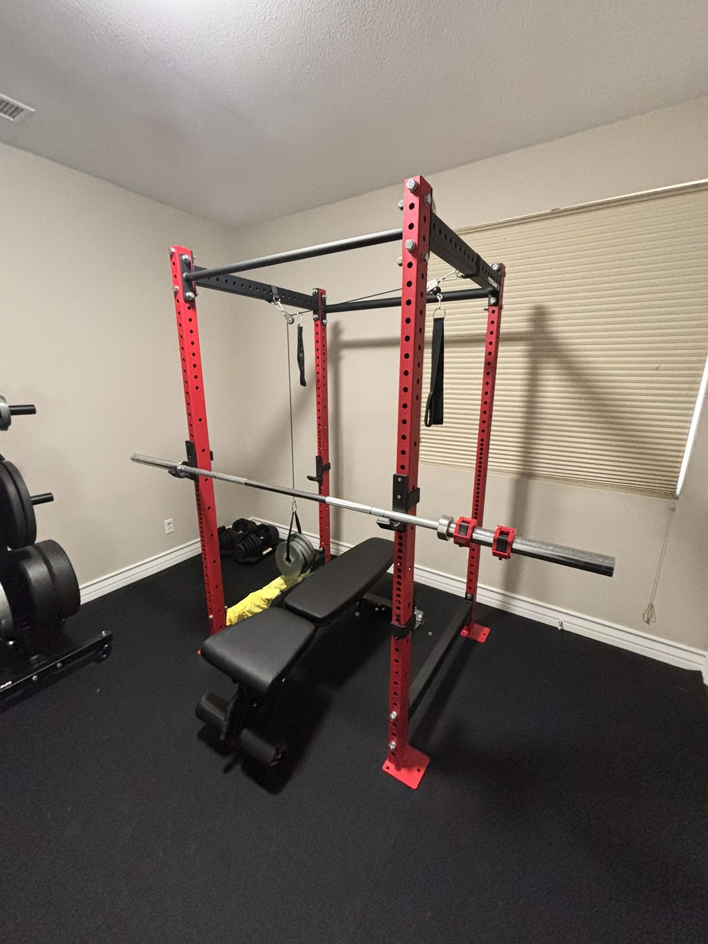 Titan Fitness Bolting Down Power Rack To Plywood Lat Pulldown