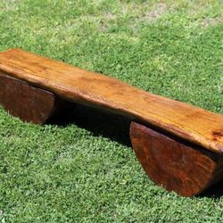 Handmade Custom Real Oak Wood Log Bench - 4ft Long - Rustic and Unique
