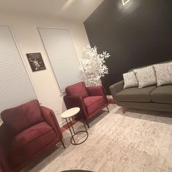 Burgundy Accent Chairs 