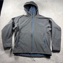 The North Face Apex Bionic Softshell Jacket Men’s XL Gray Blue Fleece Lined Warm