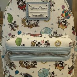 Disney Parks Loungefly Mickey & Minnie Runaway Railway Mini Backpack