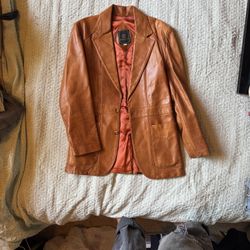 Vintage Tan Leather Jacket.