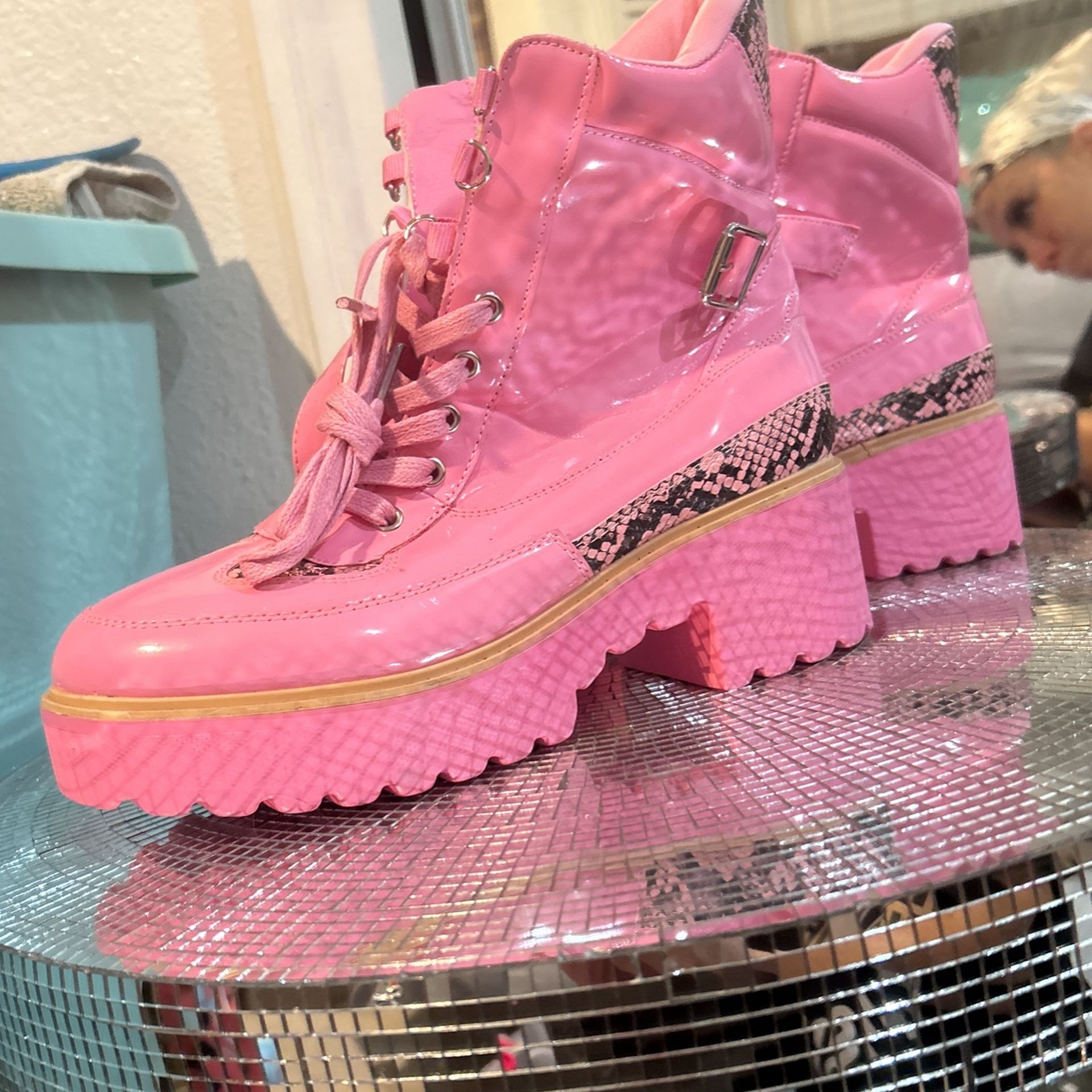 Fly Pink Boots