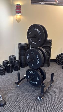 Weight plates, dumbbells and kettlebells