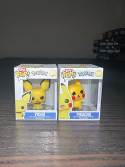 BITTY Pichu & Pikachu Waving 2 Pokemon 1-Inch Funko Pops #579 #553 Pokémon TCG TV Nintendo Electric