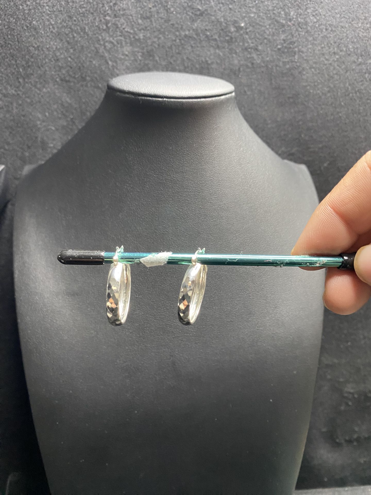 925 Silver Diamond Cut Hoops 25mm