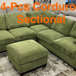 New Sage Corduroy Sectional Set (Finance and Delivery)