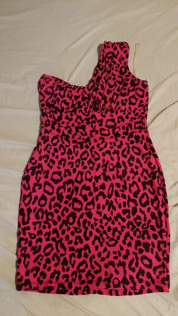 Pink and black leopard print dress