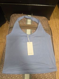 Antistar Powder Blue Halter Neck Sleeveless Crop TopAntistar Light Blue Ribbed Open Back Halter Top - NWTWomen's Antistar Pastel Blue Stretch Halter C