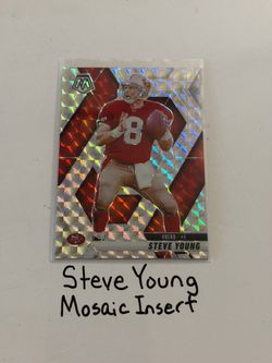 Steve Young San Francisco 49ers Hall of Fame QB Mosaic Short Print Insert Card.