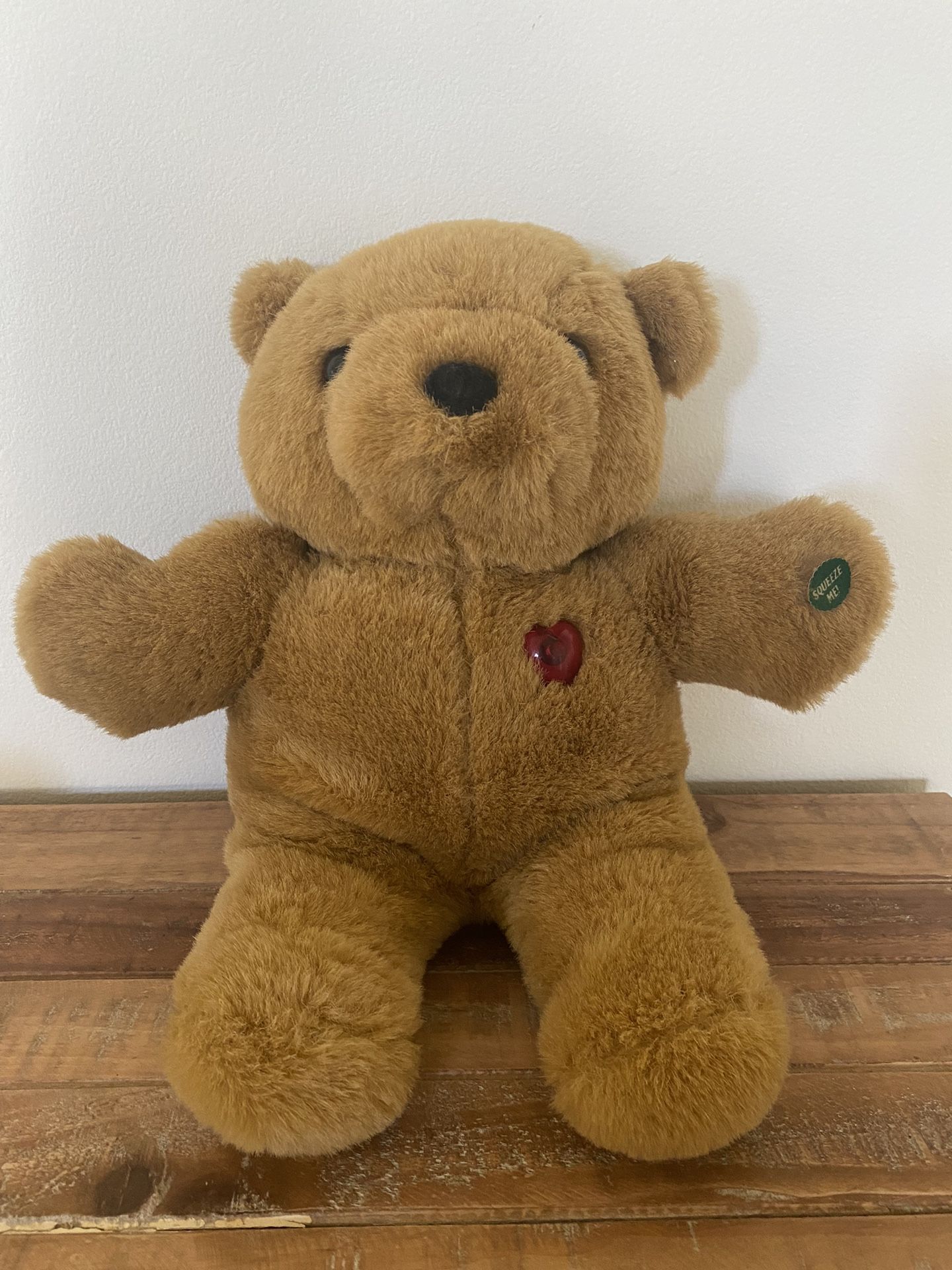 16" VINTAGE 1986 IPM BROWN MUSICAL CHRISTMAS TEDDY BEAR STUFFED ANIMAL PLUSH TOY