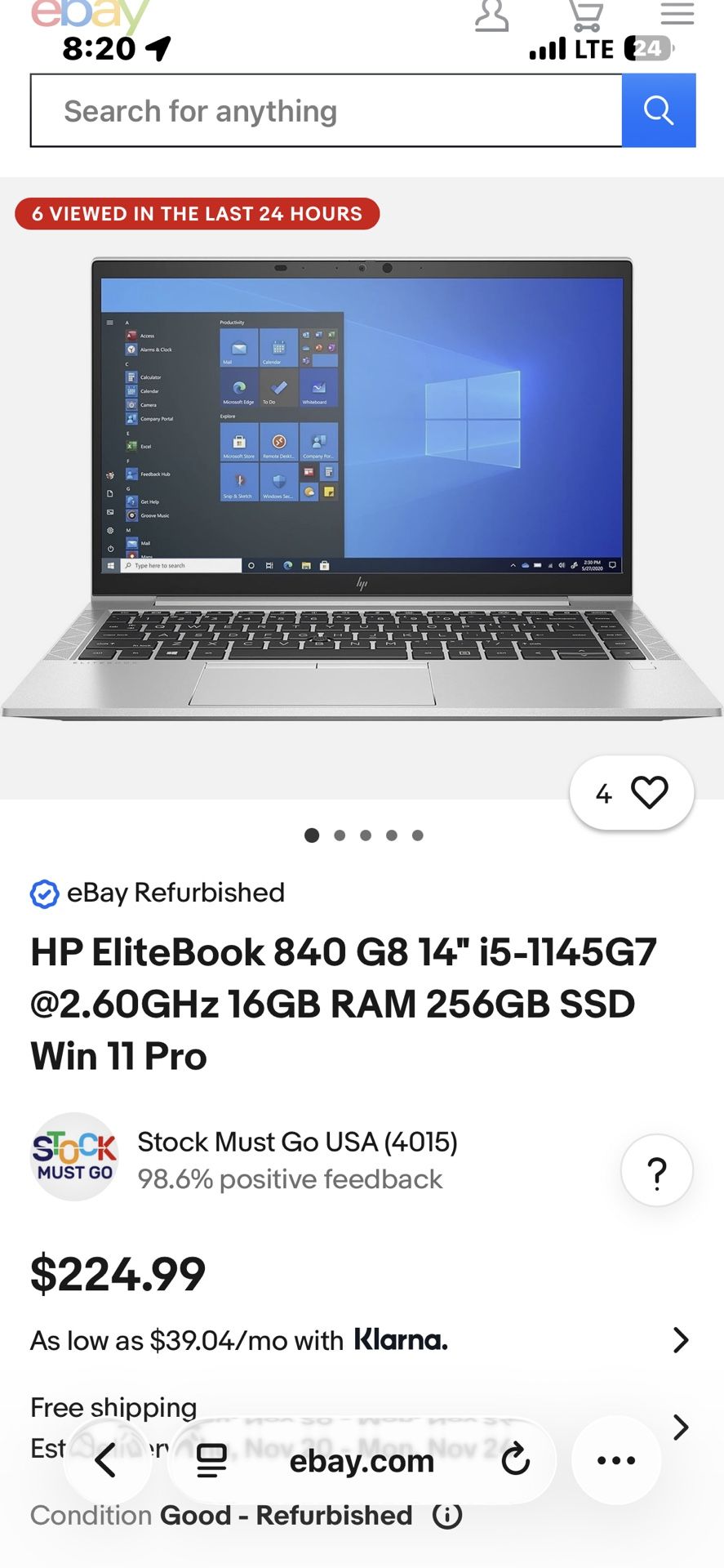 HP Elite book Laptop 