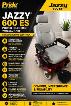 Pride Mobility Jazzy 600 ES power (electric) wheelchair | Silla de ruedas eléctrica de marca
