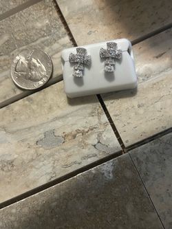 Moissanite Cross Earrings