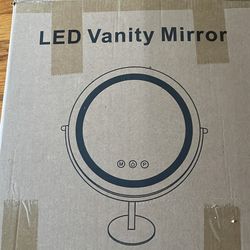 Makeup Mirror with Lights, 1x/10x Vanity Mirror with Lights and Magnification, Large Round Vanity Mirror with Stand, 3 Color Modes, Brightness Adjusta