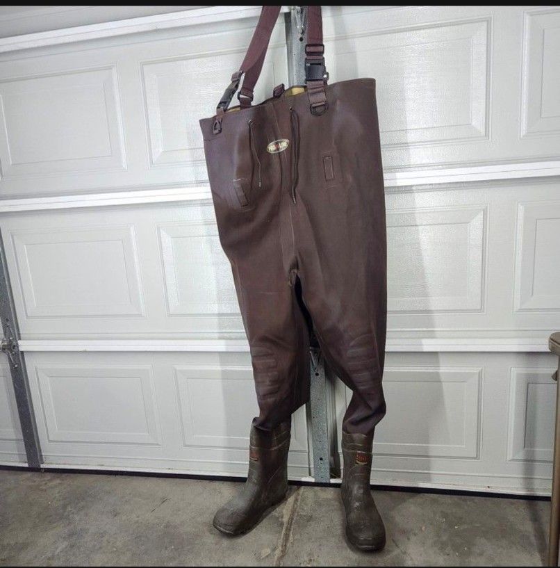 PRO LINE Neoprene Chest WADERS Mens SIZE 12 Thinsulate 200g Waterproof EUC