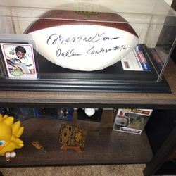 Ed "Too Tall" Jones Signed Football With Authentication And 70's Card