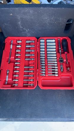 Tekton 1/4 in. Drive 6-Point Socket and Ratchet Set, 56-Piece (5/32 - 9/16 in. 4 - 15 mm)