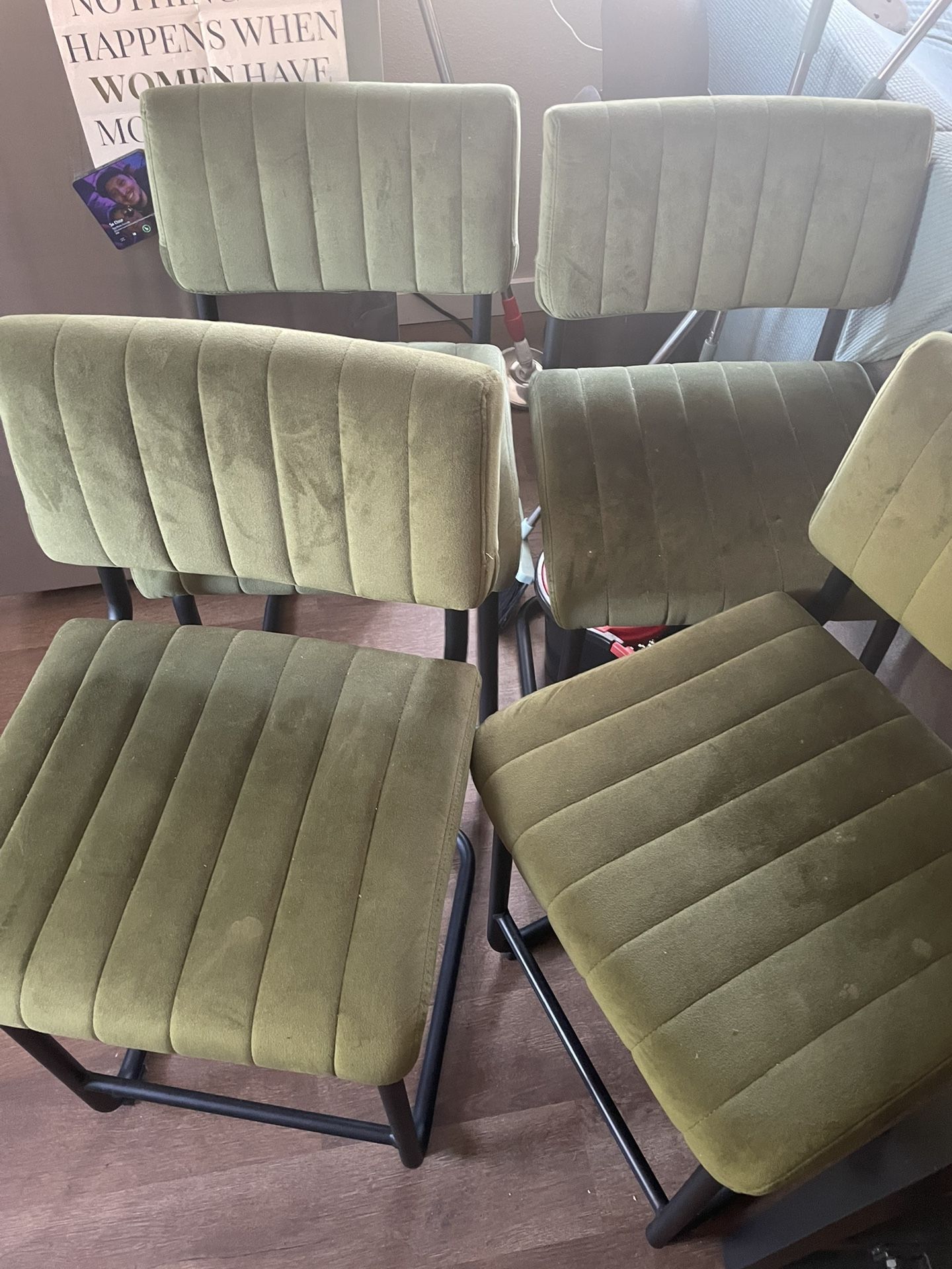 Beautiful Felt Forest Green Bar stools