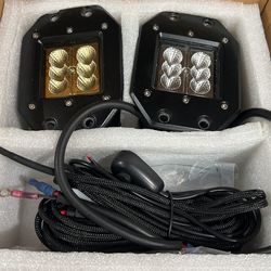 Black 2 Inch Flush Mount LEDS Flood Beams