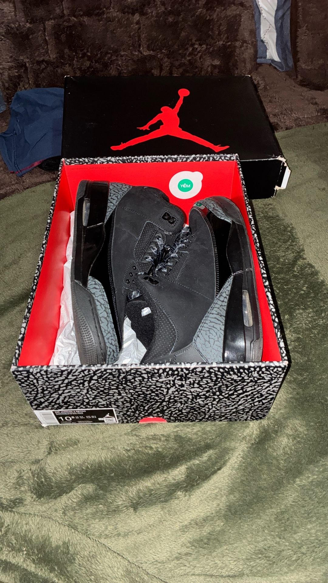 Jordan 3 Retro Black Cat Size 10.5 200