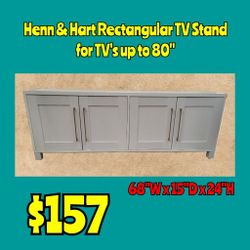 New Henn & Hart Rectangular TV Stand for TV's up to 80"