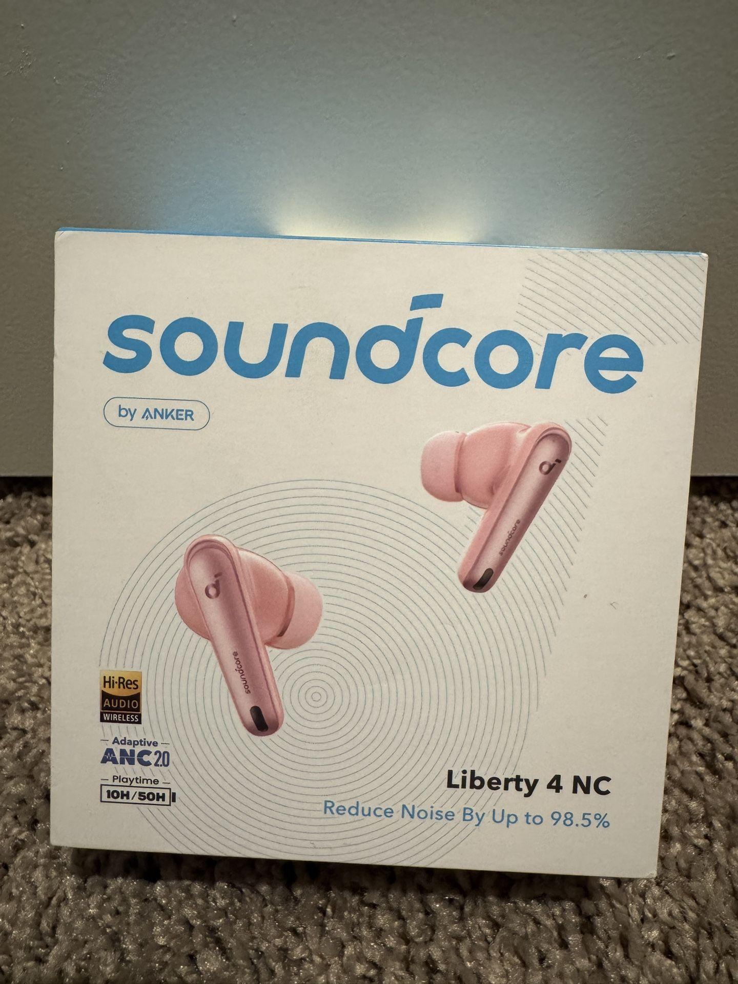 Soundcore by Anker Liberty 4 NC Wireless Earbuds, 98.5% Noise Reduction, Adaptive Noise Cancelling to Ears and Environment, Hi-Res Sound, 50H Battery,