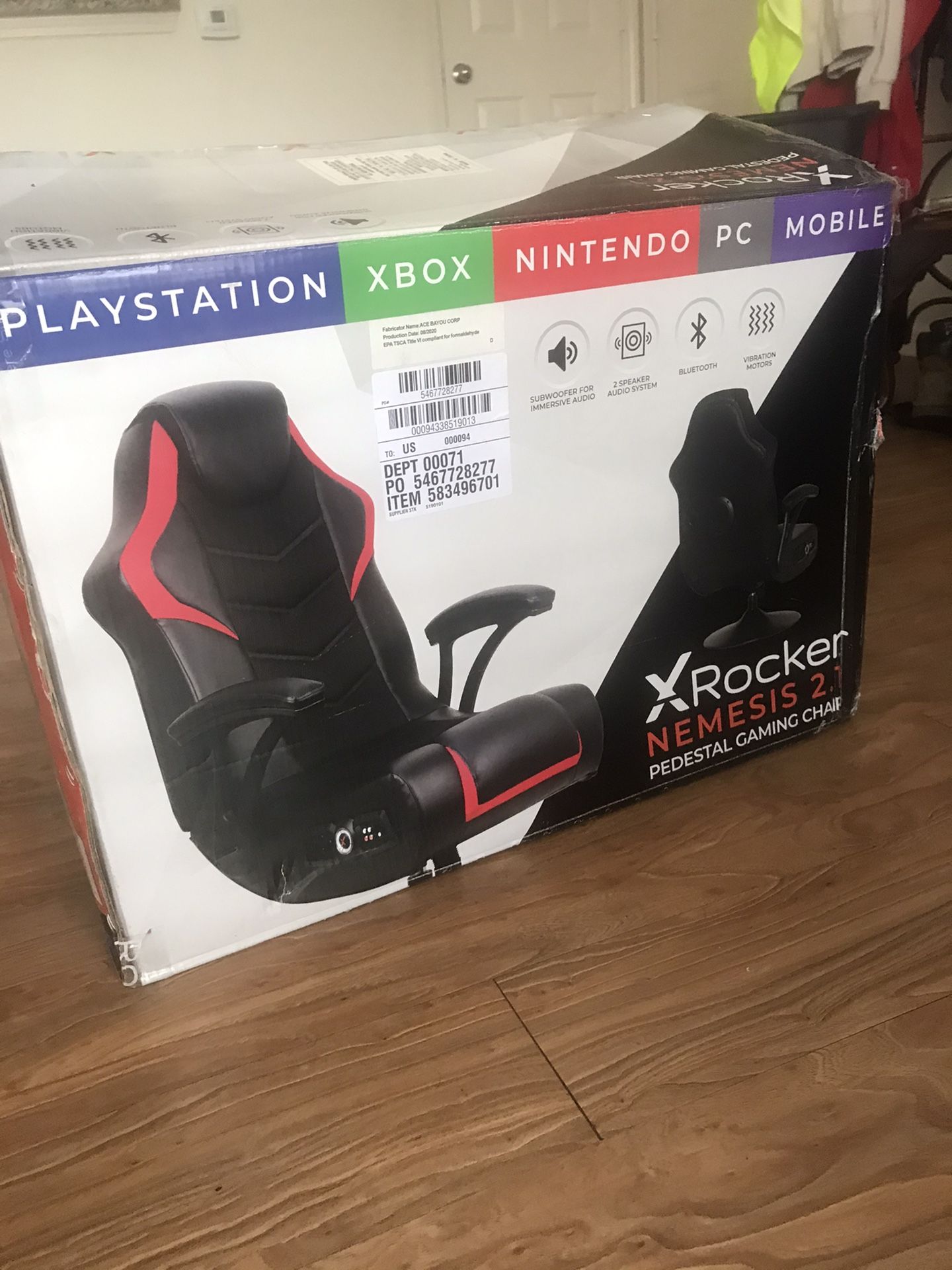 X rocker nemesis 2.1 pedestal gaming chair