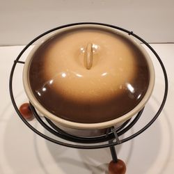 VINTAGE Mid Century Modern Warming Dish/Retro "Atomic" Style Warming Dish