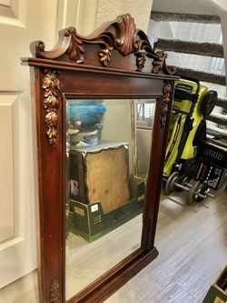 ANTIQUE HAND CARVED RENAISSANCE REVIVAL WALL MIRROR