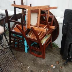chairs round table metal rack empty tool boxes