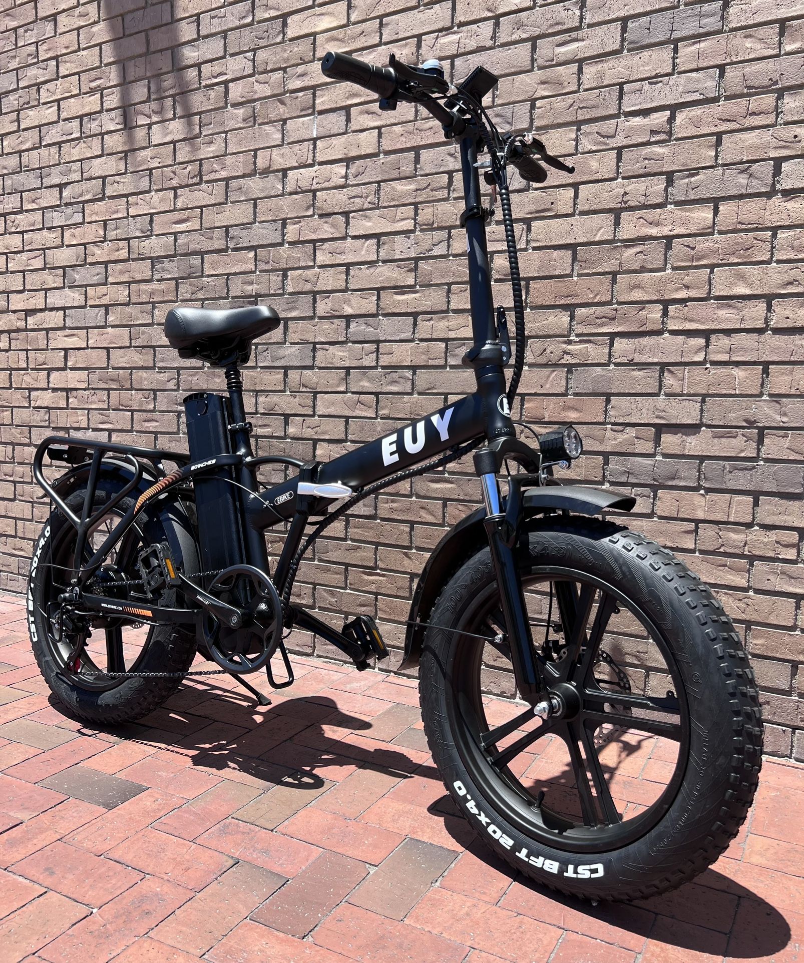 1000 Watt Folding Electric Bike Lightweight 20x3.0 Fat Tire, 20ah, 32mph, 50-80 Mile Range, Heavy Duty Rear Rack