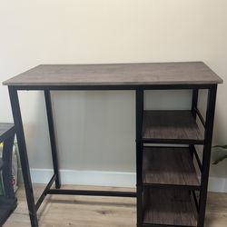 Counter Height Table with Storage Shelves